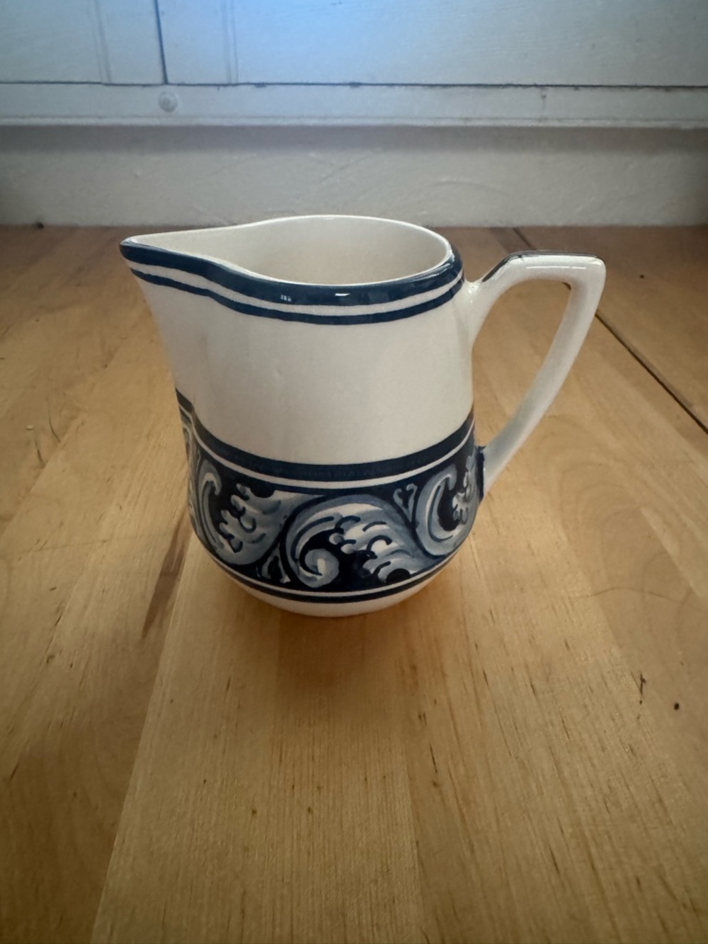 Williams Sonoma Blue and White Ceramic Creamer